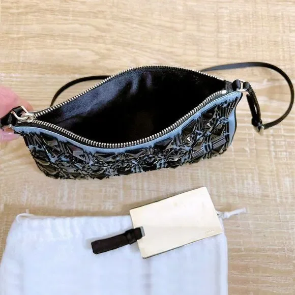 Vintage PRADA Art Deco Beaded Satin Clutch - Picture 3 of 10